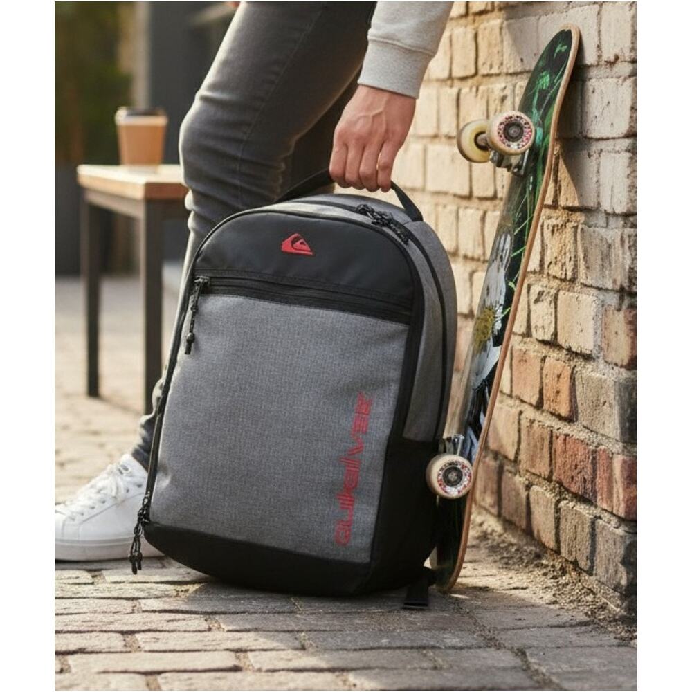 Quiksilver Bookie 2 Backpack Gray NWT 15" Laptop School Travel Daypack 19"